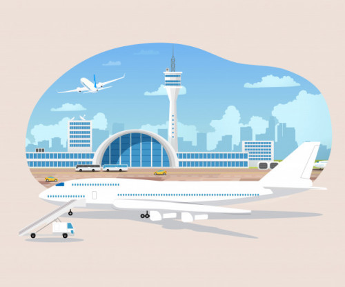 airliners waiting takeoff airport vector 81522 1895
