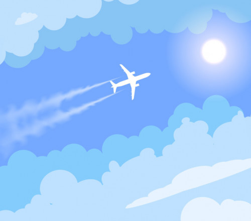 vector flying plane sunny blue sky 79451 230